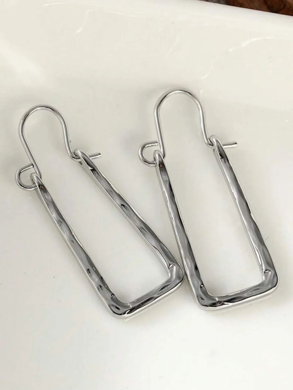 Rectangular Hoop Drop Earrings N2428
